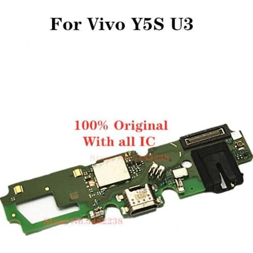 Original USB Charging Port Dock Flex Cable For OPPO Y5S U3 Charge Plug With Microphone Board Headphone Jack MIC Replacement
