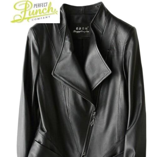 Autumn and 2021 Spring Real Sheepskin for Women Female Korean Motorcycle Genuine Leather Jacket 227 YY147