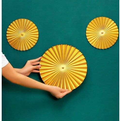 Nordic Wall Hanging Home Decoration Iron Fan-Shaped Round Wall Decoration Pendant Living Room Sofa Background Wall Porch Mural