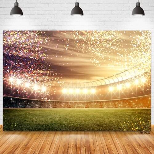 Soccer Boy Photo Studio Photocall Backdrop Football Stadium Goal Grassland Spotlight Baby Birthday Party Photography Backgrounds