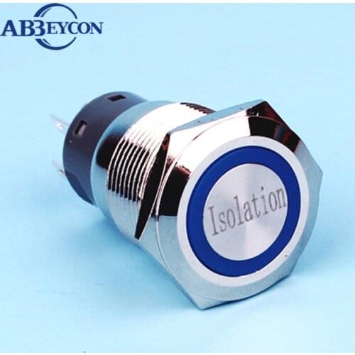 20pcs/lot LED metal push button switch 19mm momentary ring illuminated push switch printing logo customized switch manufacture