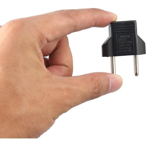 Universal EU Adapter Plug 2 Flat Pin To EU 2 Round Pin Plug Socket Power Charger Travel Necessity Household Use