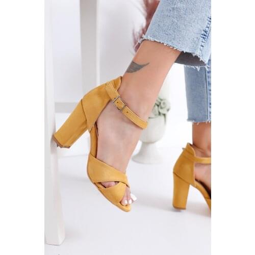 The Jany Heels Mustard Suede Shoes