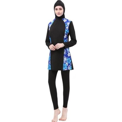 Muslim Swimsuit Plus Size Islamic Swimwear Women Full Face Hijab Swimwear Burning Islam Swimsuit With Flowers Clothing Burkinis