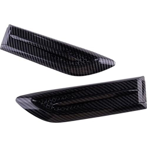 1 Pair Carbon Fiber Style Universal ABS Car Side Air Flow Intake Decorative Scoop Vent Bonnet Cover Grill