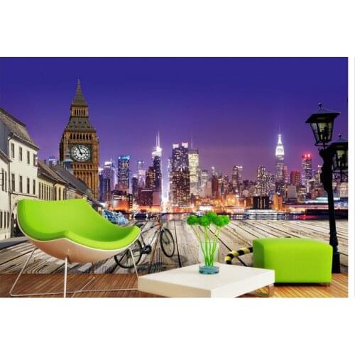 3D photo wallpaper 3d wall murals wallpaper City light 3 d landscape background wall paintings 3d wallpaper for living room