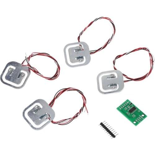4pcs 50kg Human Scale Load Cells & HX711 AD Module Kit Resistance Strain Weight Sensor Measurement Tools P82B