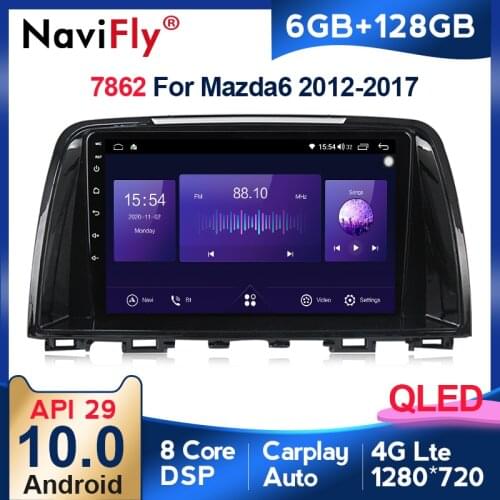 6G +128G QLED 4G LTE RDS Carplay Android 10 For Mazda 6 3 GL GJ 2012-2017 car stereo auto audio GPS Navigation screen multimedia