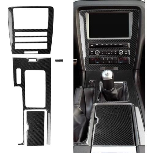 Carbon Fiber Car Central Control Panel Trim Cover Sticker for Ford Mustang 09-13 Auto Sticker Accessories