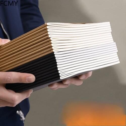A5 Simple Kraft Paper Notebooks Horizontal Grid Notepad Creative Thicken Diary Notebooks for School Stationery Supplies