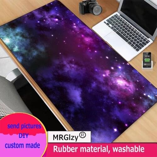RBG purple starry sky big mouse pad gaming console accessories anti-skid pad natural rubber anti-skid carpet pad LED desk mat