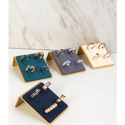 Rings Display Holder Velvet Metal Ring Display Stand Jewelry Display Holder Rings Display Tray