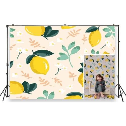 HUAYI Photo Background Newborns Birthday Celebration Photography Backdrops Lemon Patterns Custom Photobooth Backdrop XT-7566