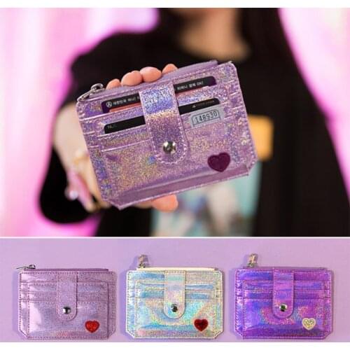 Holographic Wallet ID Money Credit Card Holder Pocket Case Business Drivers License Organizer for Women Girls 20CA