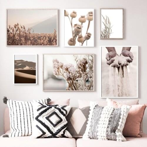 Reed Wild Plant Sand Nordic Posters And Prints Wall Art Canvas Painting Wall Pictures For Living Room Scandinavian Home Decor