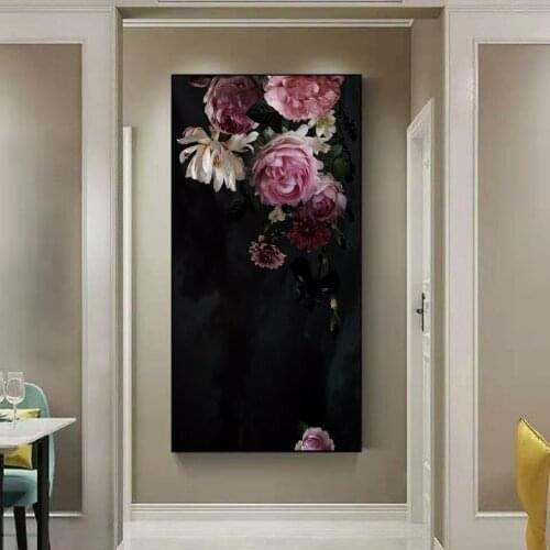 Nordic Modern Living Room Decoration Painting Exquisite Flower Mural Sofa Bedroom Background Wall Oil Painting