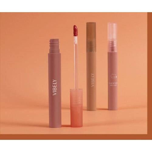 Chestnut Lip Glaze Cream Velvet Matte Fog Surface Nude Long Lasting Lip Gloss Lip Mud Nonstick Cup Lip Cosmetics Daily Makeup