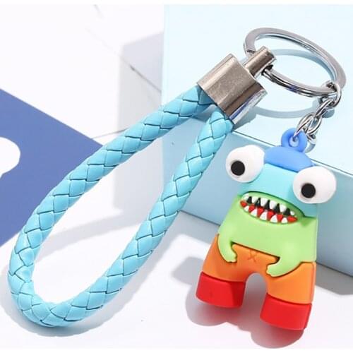 Cute Cartoon PVC Gamepad Keychain Funny Monster Three-Dimensional Key Chains Game Handle Key Holder Decompression Key Ring 2021