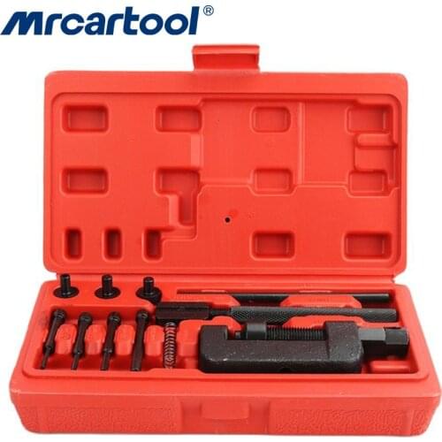 MR CARTOOL 13Pcs Heavy Duty Chain Breaker Rivet Cutter Repair Tool For Motorcycle Cam Drive Timing Chain Remover Cut Link Bike