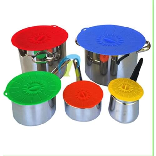 Set of 5 Silicone Microwave Bowl Cover Cooking Pot Pan Lid Cover-Silicone Food Wrap Cooking Tools Kitchen Utensil Stretch Cap