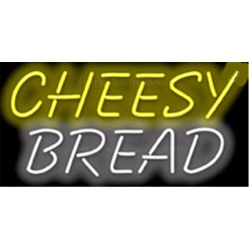 Cheesy Bread NEON SIGN REAL GLASS BEER BAR PUB LIGHT SIGNS store display Restaurant Advertising food wings drink Lights 17*14"