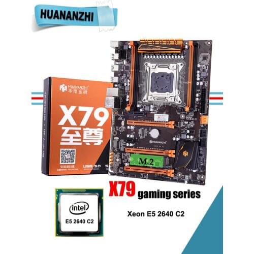 Recommended HUANANZHI deluxe X79 LGA2011 motherboard with CPU Intel Xeon E5 2640 C2 2 years warranty all tested before shipping