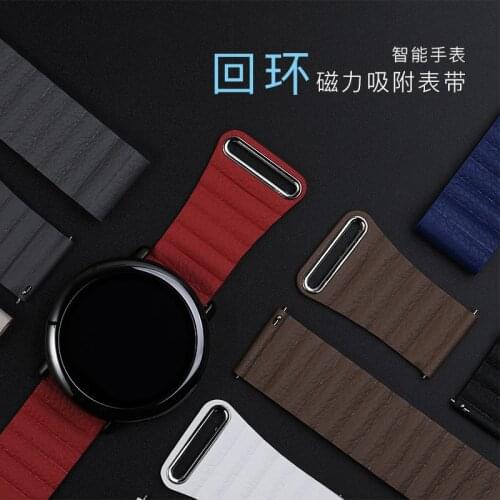 42mm 46mm Band for Samsung Galaxy Watch Leather Strap 20mm 22mm Samsung Gear S3 S2 Magnetic Closure Sport Loop for Smart Watch