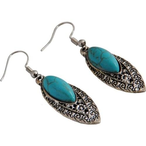 Leaf Flower Star Owl Natural Stone Drop Earrings Hollow Out Statement Animal Earrings For Women Party Jewelry Brincos