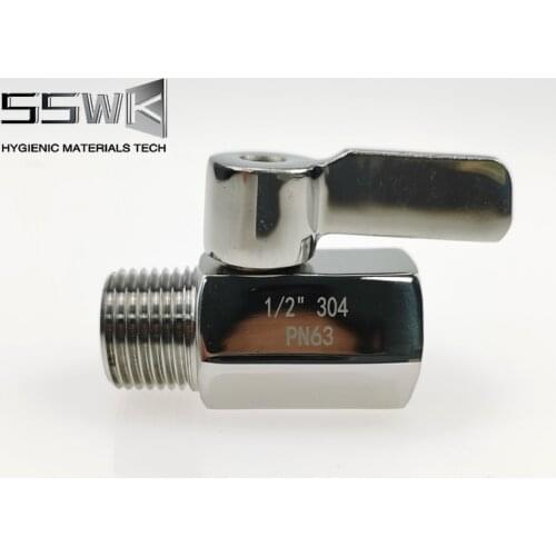 Stainless Steel mini Ball Valve Male To Female Thread Switch 1/2"1/4" 3/8"NPT BSP with SS304 Handle