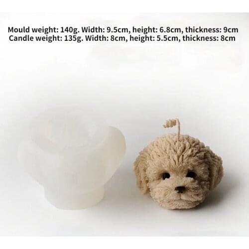 Teddy Dog Head Silicone Candle Mold DIY Aromatherapy Form Plaster Molds Handmade Candle Plaster Making Resin Crafts