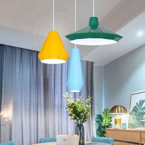 Nordic Macaron Pendant Lamp Dining Room Living Room Cafe Lighting Fixtures Modern Led Bar Lamp Bedroom Bed Suspension Luminaire
