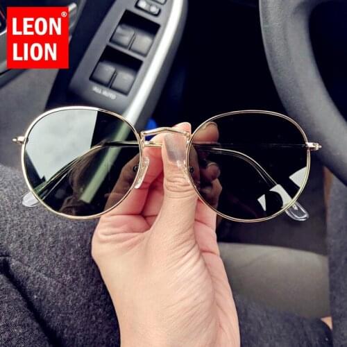 LeonLion 2021 Small Round Sunglasses Women/Men Brand Designer Eyeglasses Women High Quality Mirror Sun Glasses Vintage Oculos