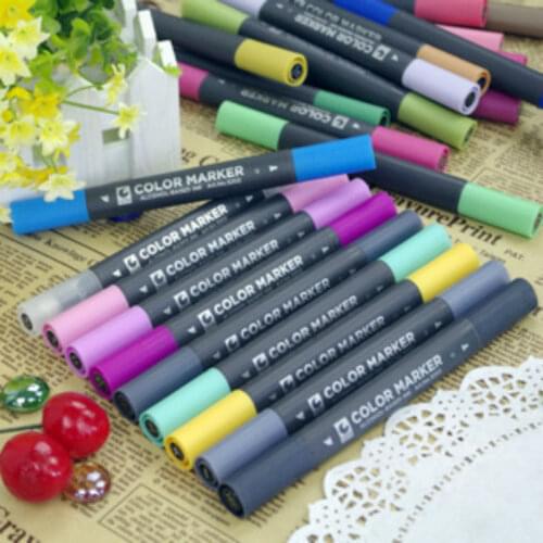 STA 24Colors Art Marker 3202 Alcohol Oily Doubles Color Mark Pen Design Pen Color Hand Painted Marker Full Set