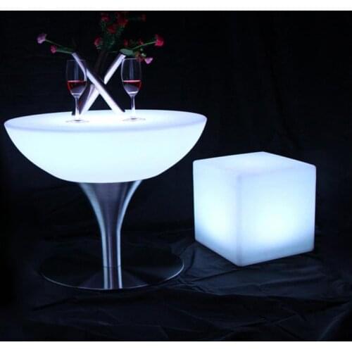 16 colors Changing Lighting Led Bar Furniture Illuminous Glowing Coffee Bar Table For Indoor SK-LF18 (D66*H58cm) 2pcs/Lot