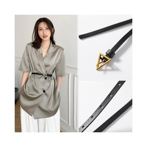 Triangle Buckle Belt For Women All Match Thin Waist Belt