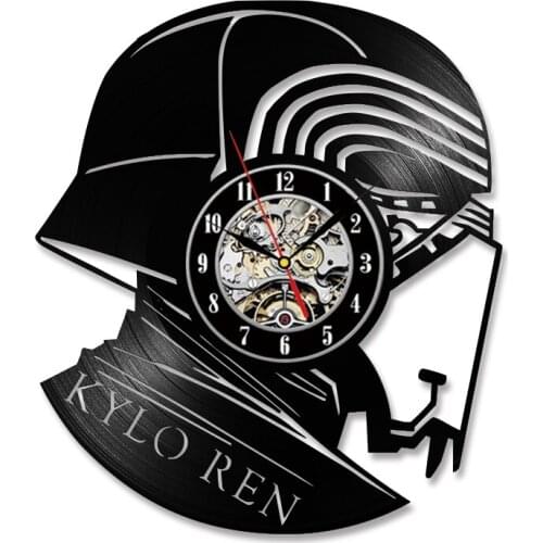 Vintage Vinyl Record Wall Clock Modern Design 3D Stickers Movie Theme Clocks Hanging Wall Clock Watch Home Decor