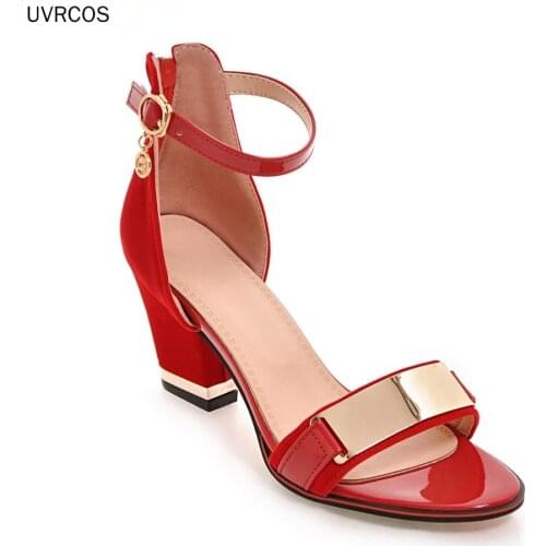 High-heeled Womens Sandals 2021 Summer All-match High-heeled Shoes Metal Plate Decoration Word Buckle Roman Sandals 34-43