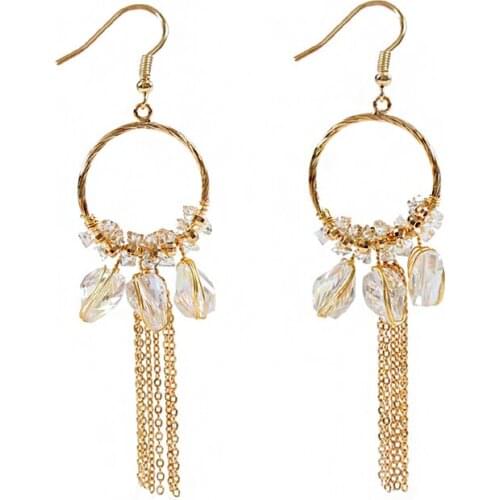 LANFLORA new White Crystal handmade women earrings for girlfriend birthday gift bulk wholesale earrings