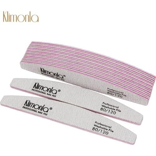 10Pcs Klimonla Gray Nail File 80/120 Grit Lima Buffer Block Sanding Brush Polishing Salon Beauty Manicure Nail Tools nail vijl
