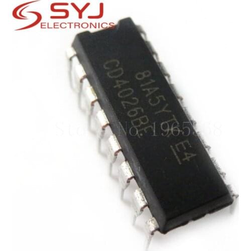 10pcs/lot CD4026 CD4026BE 4026 IC CMOS Counters Decade/Divider DIP-16 In Stock