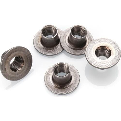 100pcs T- Nut Welding Furniture Nuts M4 M5 M6 M8 M10 Carbon Steel Round Base Screw-In Tee Nut M4*7.5 M5*8.0 M6*10 M8*10 M10*13