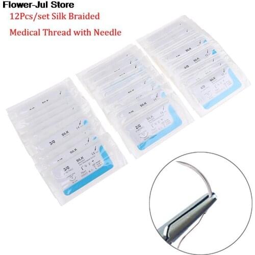 12PCS Suture Nylon Monofilament Non-injured Suture Medical Thread Suture For Medical Suture Practice Kit Hot