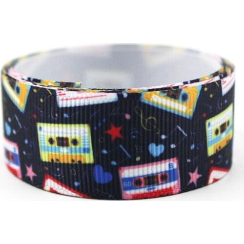 16-75mm cartoon music note print grosgrain ribbon 10/25/50yards DIY gift wrap sewing wedding decor ribbon