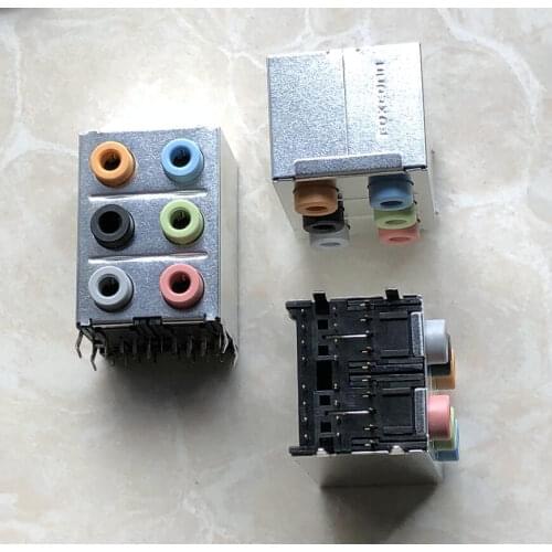2PCS)Desktop computer motherboard 6-hole audio headphone socket sound card connector headphone microphone socket