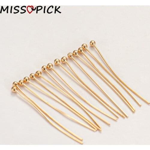 200pcs/lot 16 20 25 30 35 40 45 50mm Gold Color Metal Ball Head Pins for Diy Jewelry Making Handmade Head Pins Findings Supplies