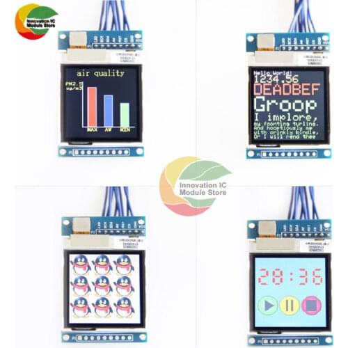 Ziqqucu 1.6 inch 130x130 TFT LCD Display Module SSD1283 SPI Serial Interface 130130 LCD Module 3.3V 5V for Arduino SMT32