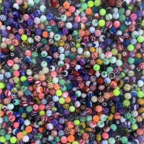 50pcs 5mm Acrylic Big Ball Balls Replacement Nose Barbell Earring Tongue Eyebrow Ring Body Piercing Jewelry