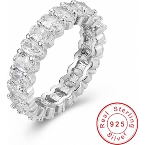 925 SILVER PAVE Cushion cut FULL SQUARE Simulated Diamond CZ ETERNITY BAND ENGAGEMENT WEDDING Stone Rings Size 5,6,7,8,9,10