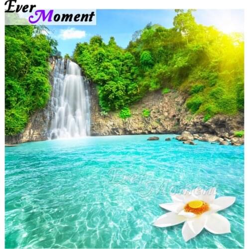 Ever Moment Diamond Painting Picture Of Rhinestone Full Square Drill Waterfall Decoration For Home Diamond Embroidery ASF1483