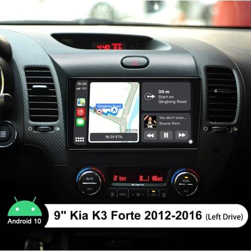 1Din Radio Android10 9 Inch Car GPS Wireless Carplay Multimedia Player Autoradio Car Stereo Bluetooth For Kia K3 Forte 2012-2016